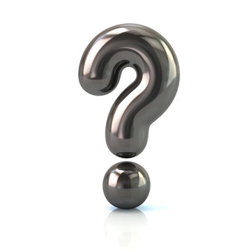 Silver question mark sign