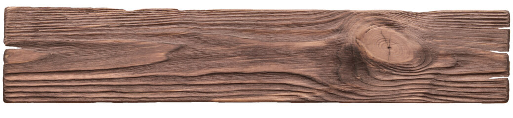 Obraz premium Old plank of wood. Isolated on white background.