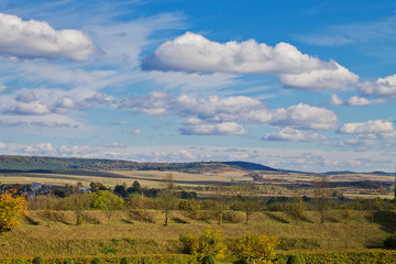 Fototapeta na wymiar Carpathian landscape with meadow and mountains on the horizon