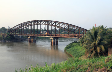 Sanaga River, German Colonial Era railway bridge, Edea, Littoral Region, Cameroon