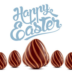 Happy Easter background with chocolate eggs