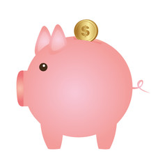 color silhouette with money box in shape of pig vector illustration