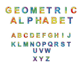 Colorful geometric alphabet.