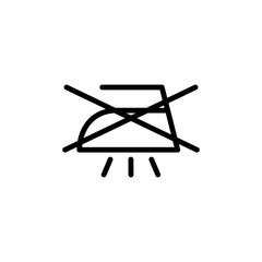 no steam iron laundry icon black on white