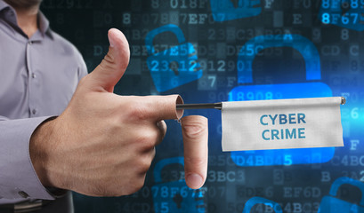 Business, Technology, Internet and network concept. Young entrepreneurs have a creative approach to the presentation: Cyber crime