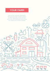 Your Farm - line design brochure poster template A4