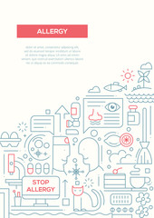 Allergy - line design brochure poster template A4