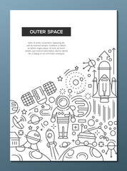 Obraz premium Outer Space - line design brochure poster template A4