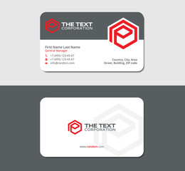 strong business card, print template, red color, corporate identity and stationery