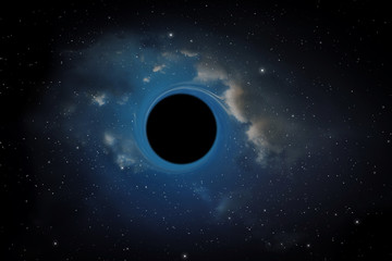 Black hole in space. Abstract background.