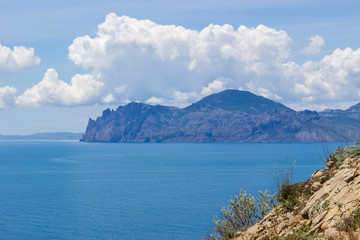 Beautiful multicolored relax seascape of South Crimea