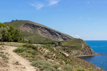 Fototapeta na wymiar Beautiful multicolored relax seascape of South Crimea