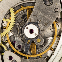 clockwork old mechanical watch, high resolution and detail