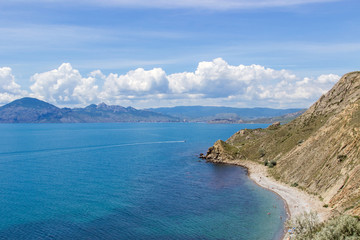 Beautiful multicolored relax seascape of South Crimea
