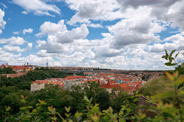 Czech Republic. Prague. The view from the height on the houses in Prague.