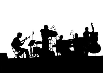 Fototapeta premium Concert of jazz music on white background
