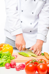 vegetables for salad on a table near the cutting board close up