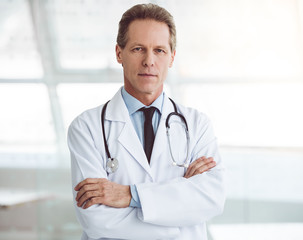 Handsome mature doctor