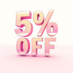 3D Rendering Pink and Yellow Color Percentage