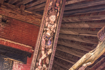 August 18, 2014 - Detail of temple in Bhaktapur, Nepal