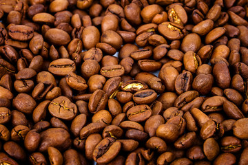 Background of roasted coffee beans