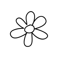 monochrome contour with flower figure vector illustration