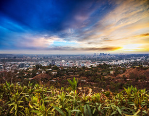 Los Angeles under a colorful sky
