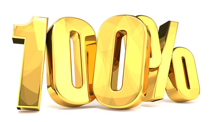 100 percent golden 3d render