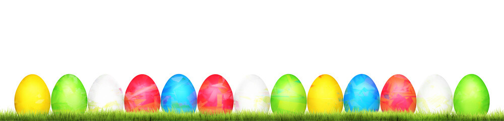 colored easter eggs 3d render