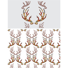 A seamless texture with antlers