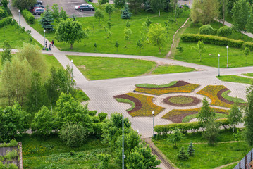 View of boulevard from a height in Moscow, Russia