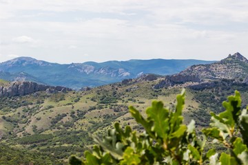 Obraz premium South Crimea landscape. Mountain view from ancient Karadag volcano