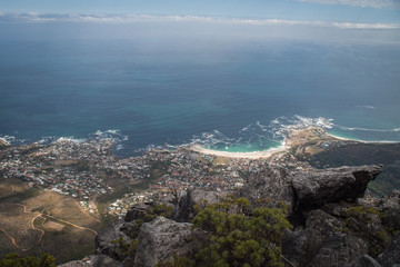 View from the top of Table Mountain, Cape Town in South Africa