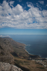Fototapeta na wymiar View from the top of Table Mountain, Cape Town in South Africa