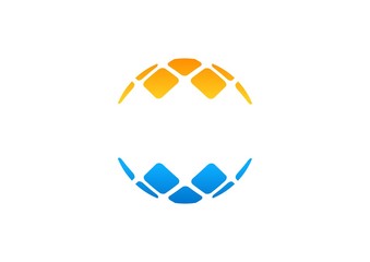 circle globe global logo, abstract globe connection logo sign symbol, global data shape icon technology business concept vector design template