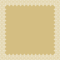 Classic vector square frame with arabesques and orient elements. Abstract ornament with place for text. Vintage pattern