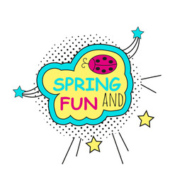 Spring stickers, badges with text, labels. Pop art object on a white background. Vector illustration.