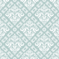 Classic seamless vector light blue and white pattern. Traditional orient ornament. Classic vintage background