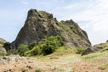 Ancient Karadag volcano landscape, South Crimea