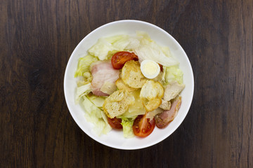 Caesar salad delicious healthy food tomatoes croutons Parmesan cheese and fresh mozzarella