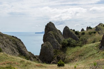 Ancient Karadag volcano landscape, South Crimea