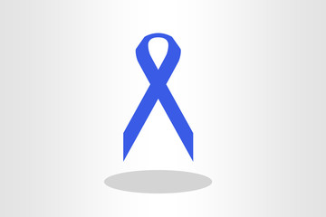 Blue ribbon against blue background
