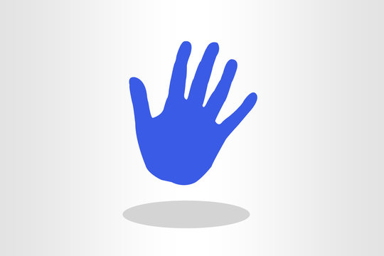 Illustration of right hand palm against plain background