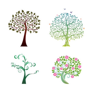 tree illustration set