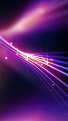 Streaking shiny purple lines as abstract background