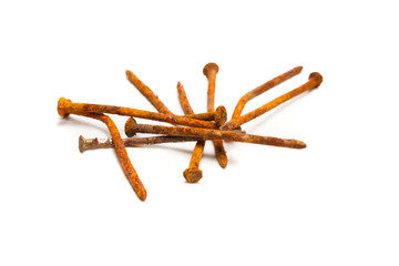 old rusty nails isolated