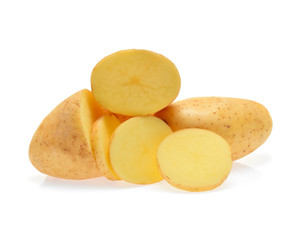 Naklejka na ściany i meble Potatoes isolated on white background.