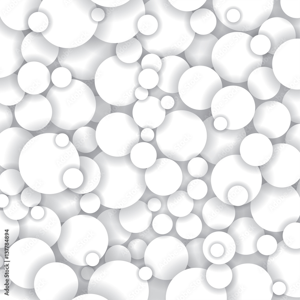 Poster vector pattern of white circles with shadows