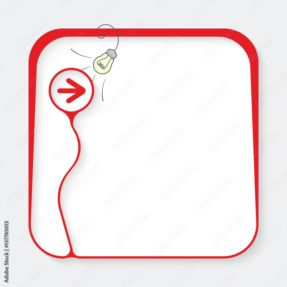 Poster red box for fill your text and arrow