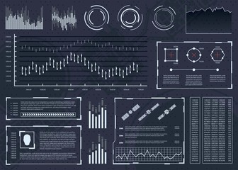 futuristic user interface with elements of infographics. User display. abstract space interface